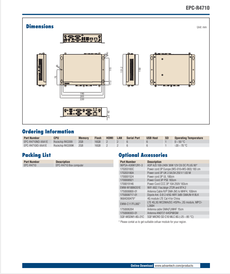 研華EPC-R4710 Rockchip RK3399 嵌入式工控機(jī)，