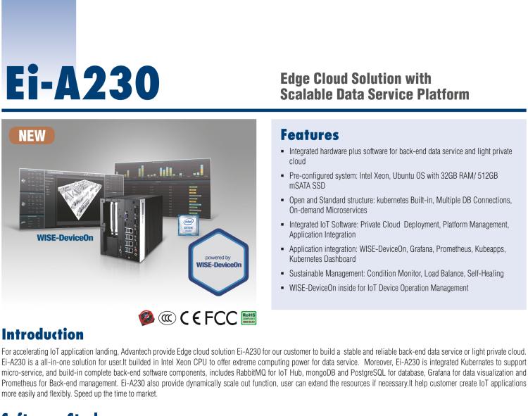 研華EI-A230 研華 EI-A230，邊緣計算系統(tǒng)服務(wù)器，搭載Intel Xeon E3-1275 V6 CPU，32GB RAM，512GB mSATA SSD，1T HDD *2，預(yù)裝Ubuntu 16.04操作系統(tǒng)。