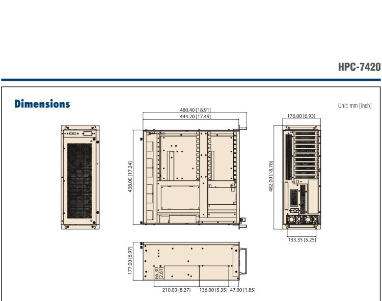 研華HPC-7420 用于EE-ATX/EATX/ATX主板的4U 短深度服務(wù)器機(jī)箱，帶有11個(gè)FH/FL擴(kuò)展插槽