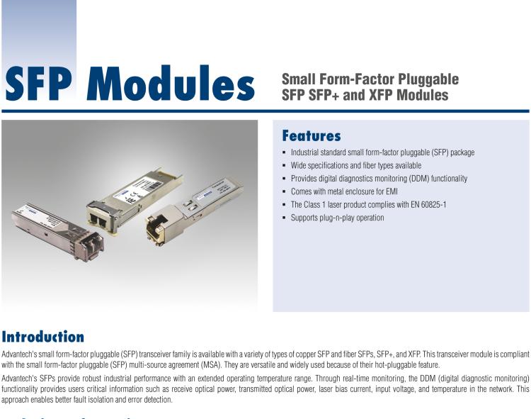 研華SFP-XSM-10K IE-SFP+LR/10G-ED，單模1310-LC 10KM （也被稱為BB-808-38601）