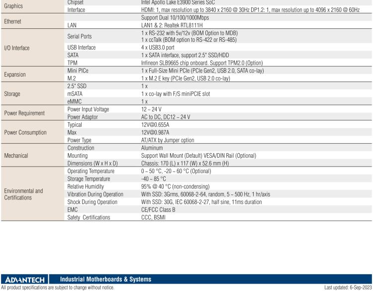 研華EPC-U2117 Intel Atom第六代Apollo Lake無(wú)風(fēng)扇嵌入式工控機(jī)，板載eMMC，CANBUS