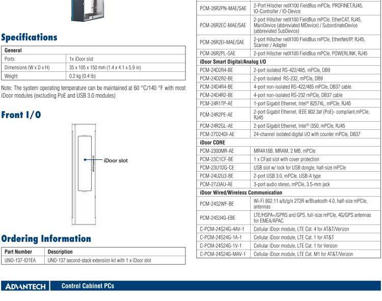 研華UNO-137 DIN導(dǎo)軌控制器，配備Intel?Atom?E3940 CPU、2個LAN、2個COM、3個USB 3.0、1個USB 2.0、2個DP 1.2、8個DI、8個DO、1個M.2、1個mPCIe、TPM 2.0