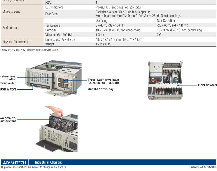 研華IPC-610-H 4U上架式機箱，支持LED指示 & 聲音警報通知