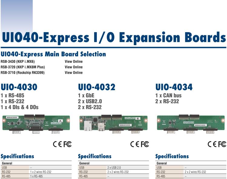 研華UIO-4032 UIO40-Express I/O 擴(kuò)展卡，支持 RS-232, USB & GbE