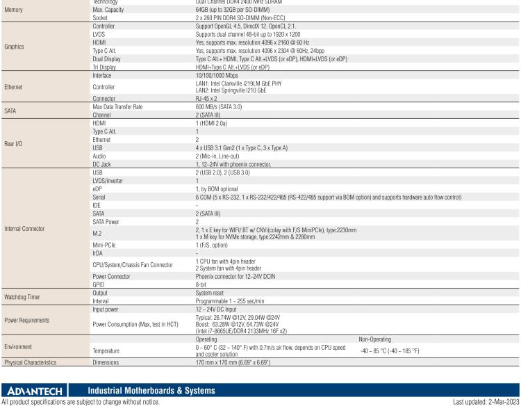 研華AIMB-233 板載Intel? 第8代 Core i 處理器。擁有Type C接口，滿足各類擴展需求。低功耗，超薄緊湊，無風(fēng)扇設(shè)計，支持寬溫寬壓，性能強勁。
