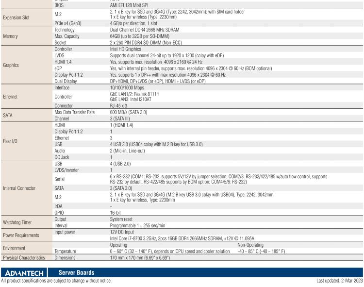 研華AIMB-286 Intel? 第8/9代 Core? i 系列處理器，搭載Intel H310芯片組。超薄設計，結構緊湊。