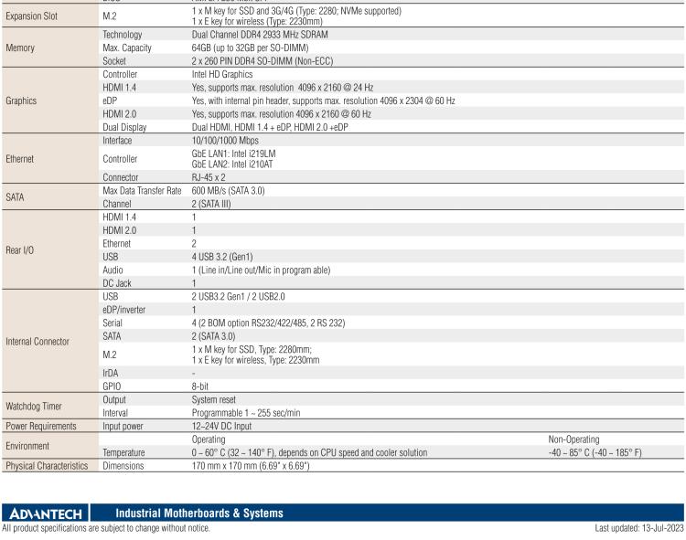 研華AIMB-287 適配Intel? 第10代 Core? i 系列處理器，搭載H420E芯片組。超薄設(shè)計，性能強(qiáng)勁。