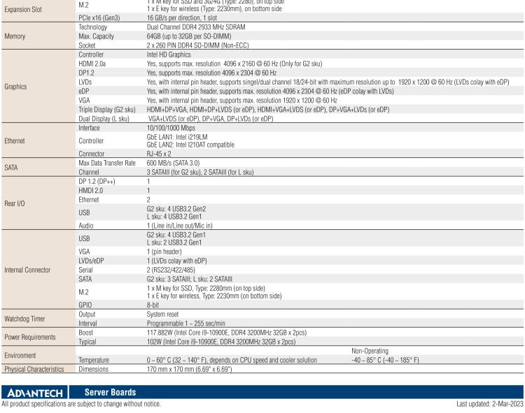 研華AIMB-277 適配Intel? 第10代 Core? i 系列處理器，搭載Q470E芯片組。性能強(qiáng)勁，適用于高端應(yīng)用領(lǐng)域。
