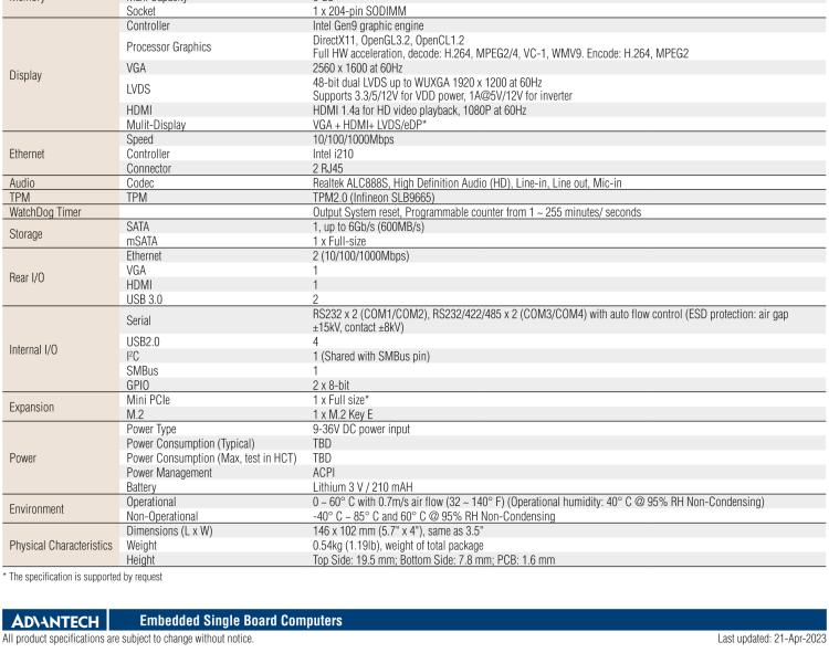 研華PCM-9366 Intel 第六代Atom?奔騰N4200賽揚(yáng)N3350，3.5寸單板電腦