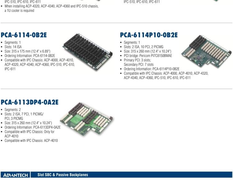 研華PCA-6105P4V-0B3E 5槽，2U高，4 PCI/1 PICMG