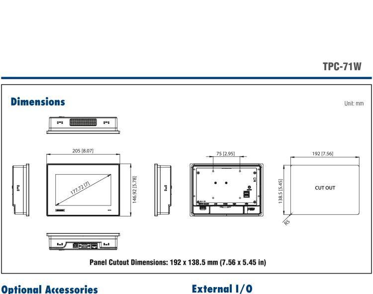 研華TPC-71W 7寸觸摸屏電腦，搭載ARM Cortex?-A9處理器