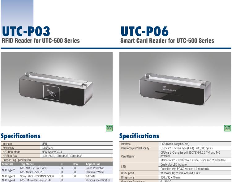 研華UTC-P02 磁條讀卡器，適用于 UTC-515/520/532 系列