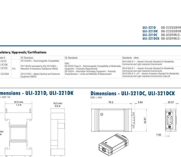 研華BB-232USB9M-LS ULI-321DK USB 2.0到RS-232轉(zhuǎn)換器，DB9公頭 端口號(hào)鎖定